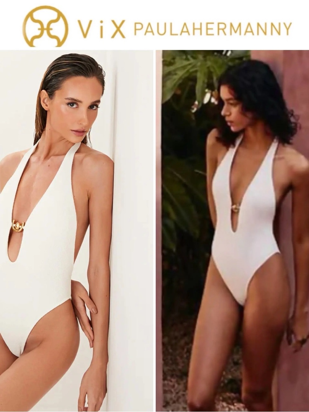 ViX Paula Hermanny Firenze Kori Cutout One-Piece, size Large. $